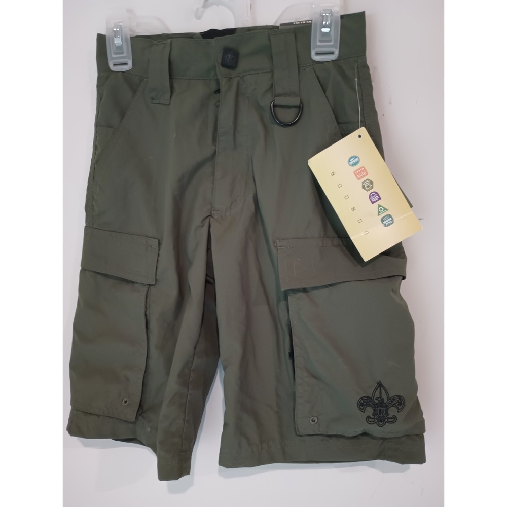 NWT Boy Scouts of America Centennial Canvas/Supplex Uniform Cargo Shorts Youth S